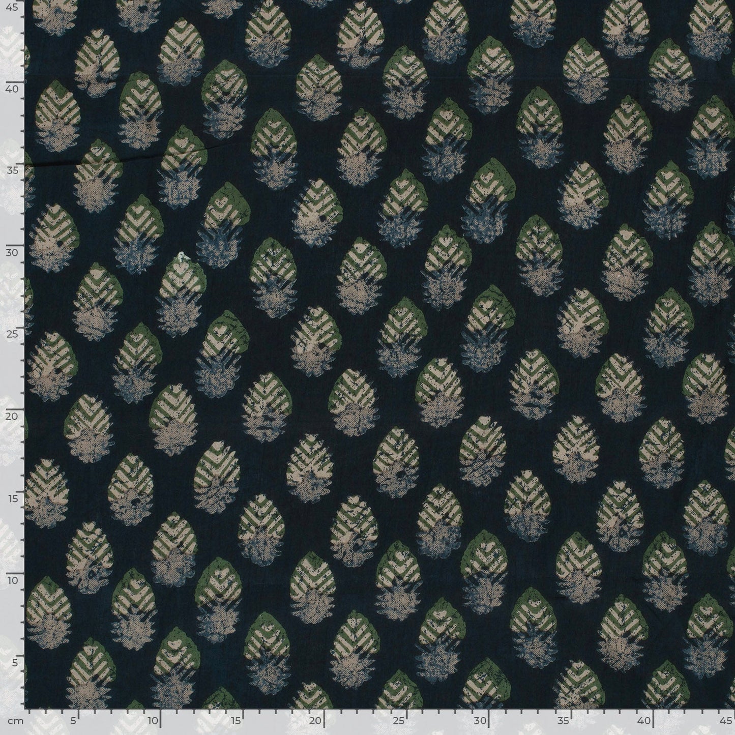 Voile de coton indien - Paisley Indigo