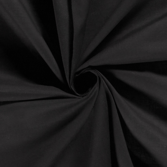 Voile de coton uni - noir