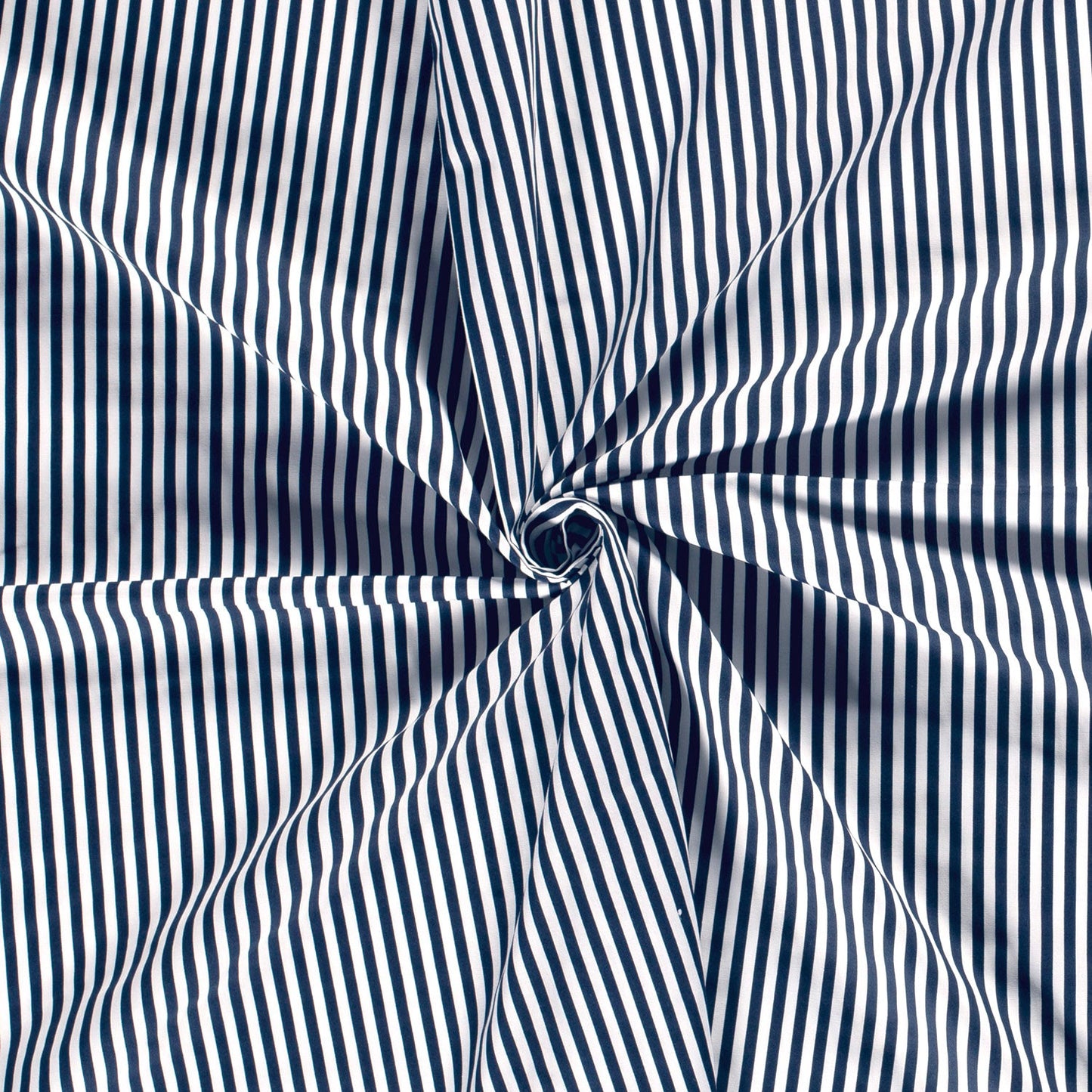 Popeline de coton -  rayures Bleu Marine