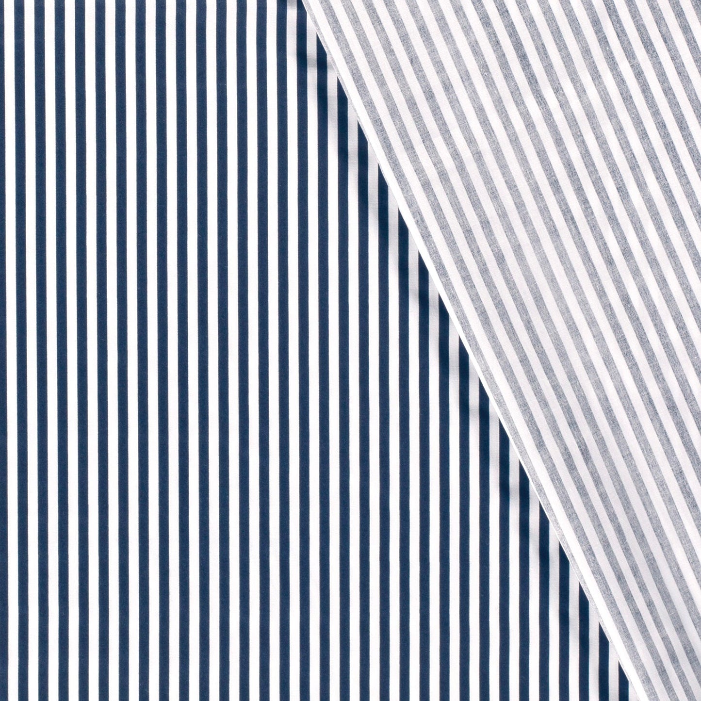 Popeline de coton -  rayures Bleu Marine