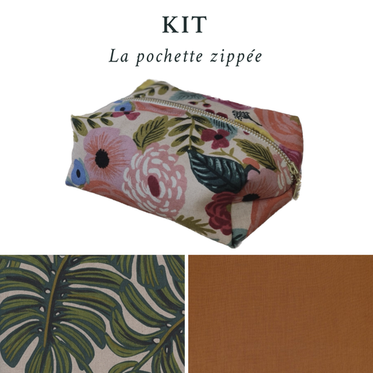 LA POCHETTE ZIPPEE - Le kit couture (FR, NL & EN) - Monstera