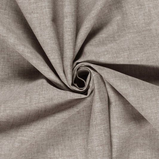 Chambray lin/coton - Taupe