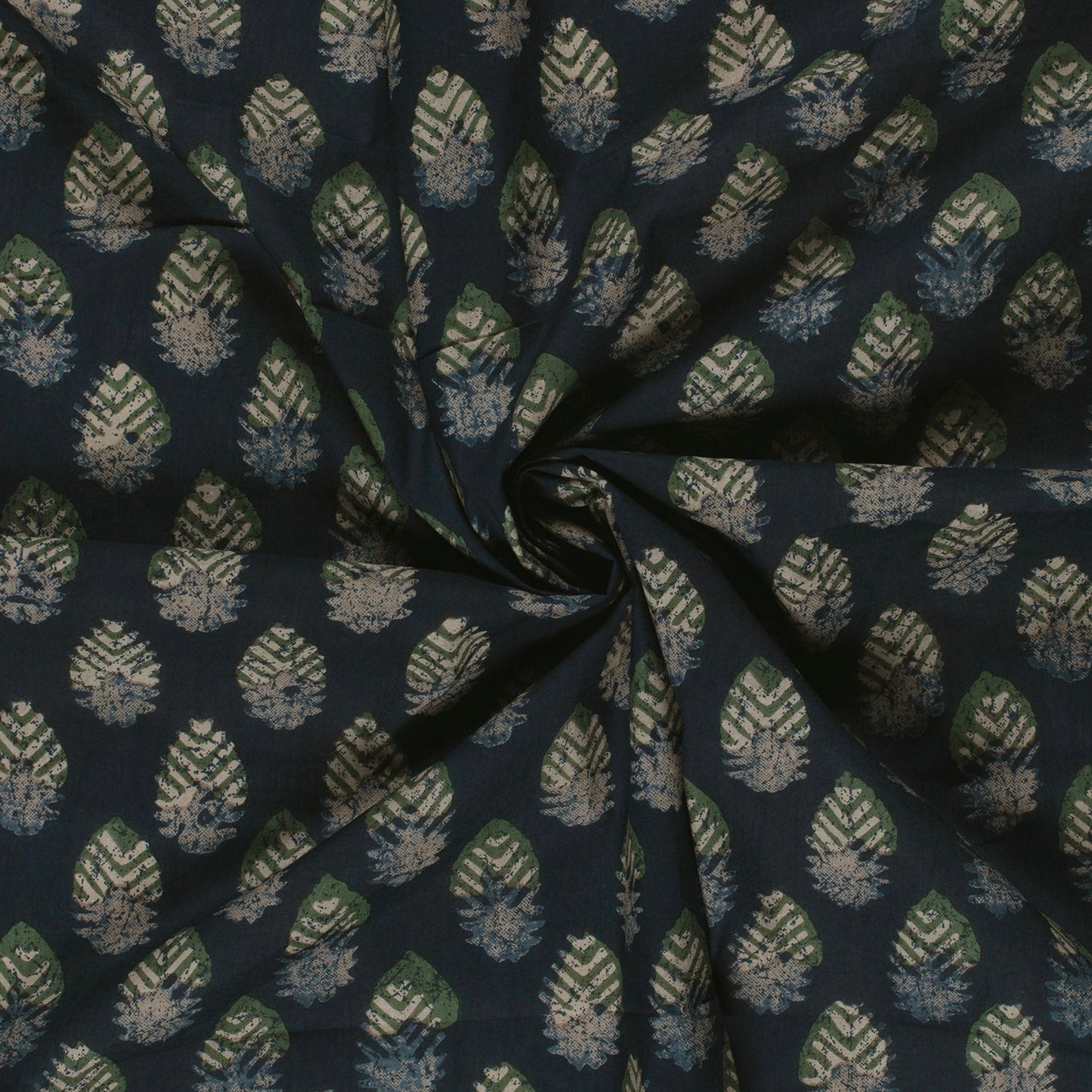 Voile de coton indien - Paisley Indigo