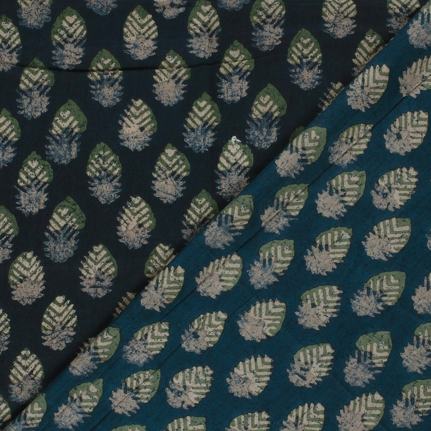 Voile de coton indien - Paisley Indigo
