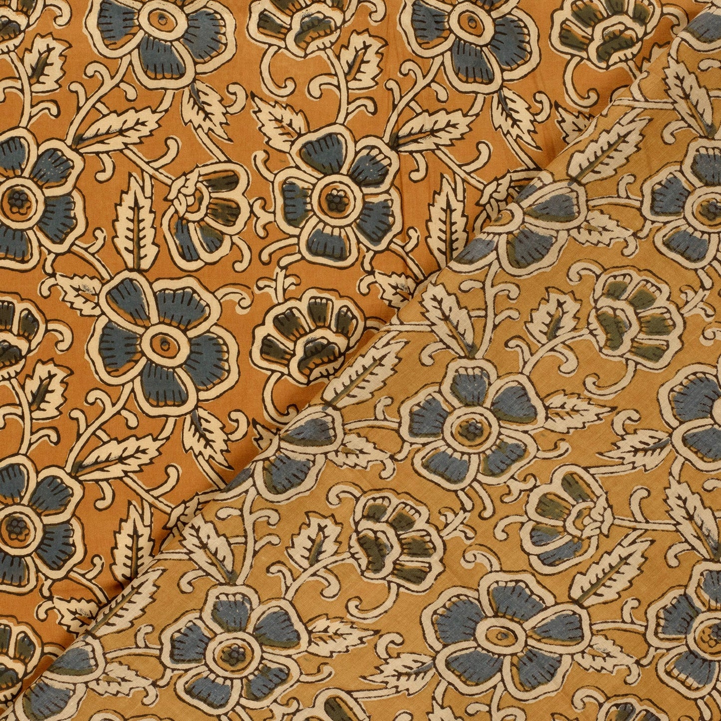 Voile de coton indien - Abstrait Ocre