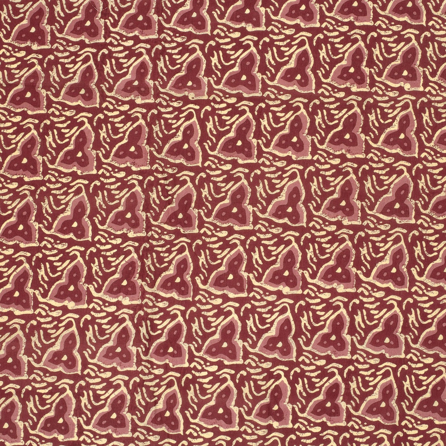 Voile de coton indien - Abstrait Rouge