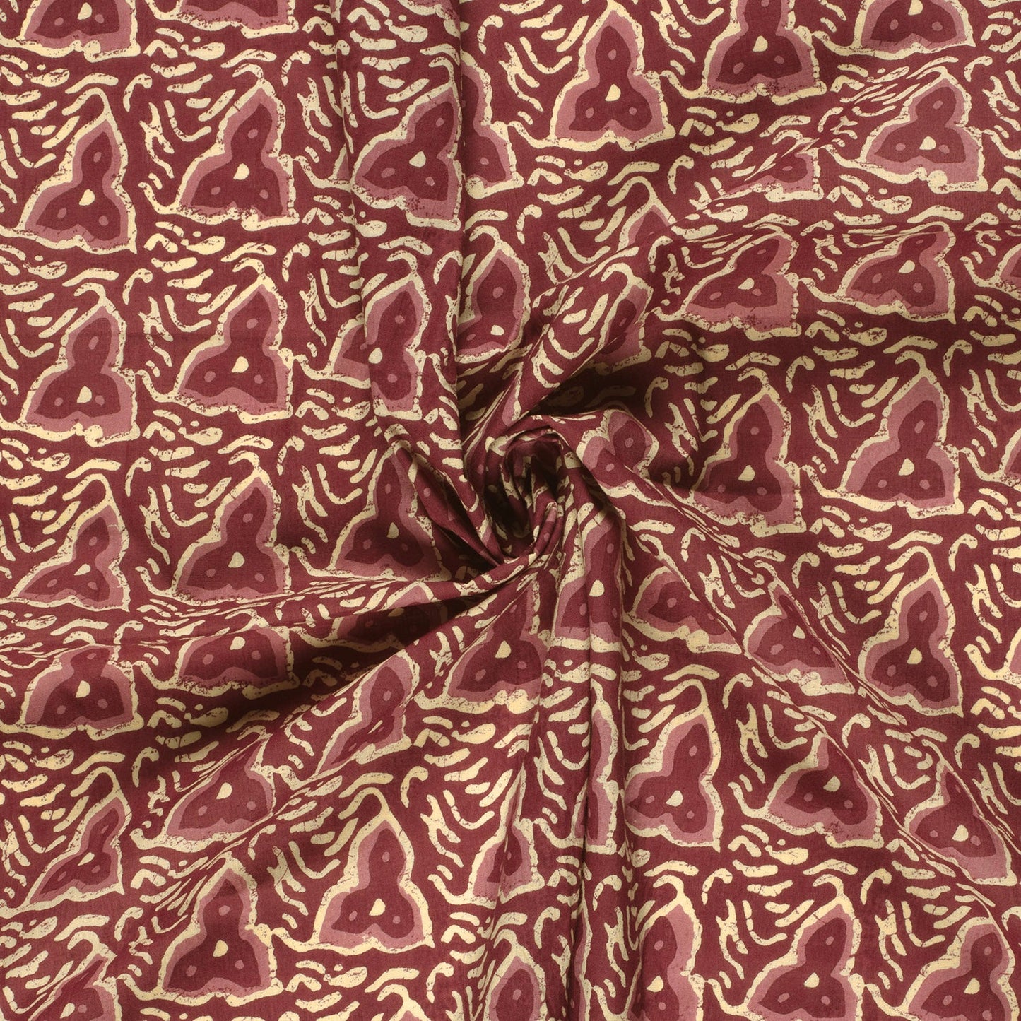 Voile de coton indien - Abstrait Rouge