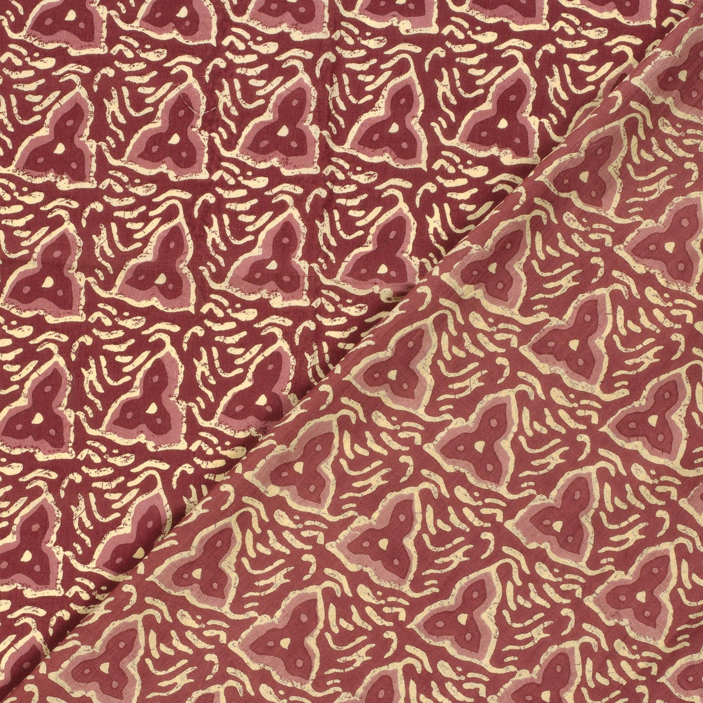 Voile de coton indien - Abstrait Rouge