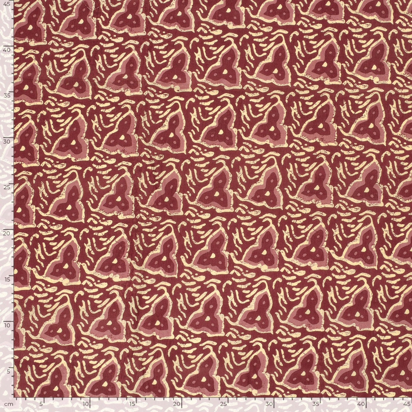 Voile de coton indien - Abstrait Rouge