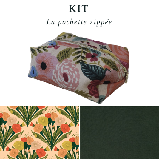 LA POCHETTE ZIPPEE - Le kit couture (FR, NL & EN) - Poppy Fields