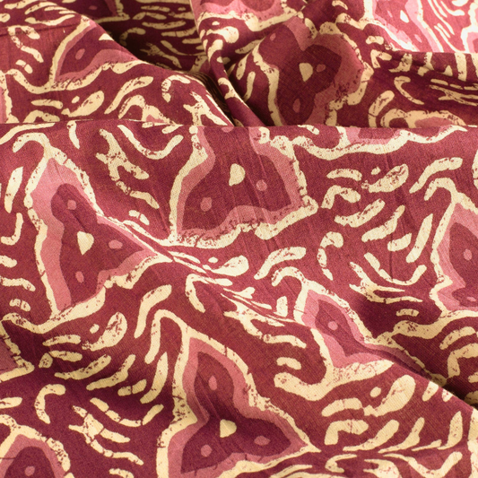 Voile de coton indien - Abstrait Rouge