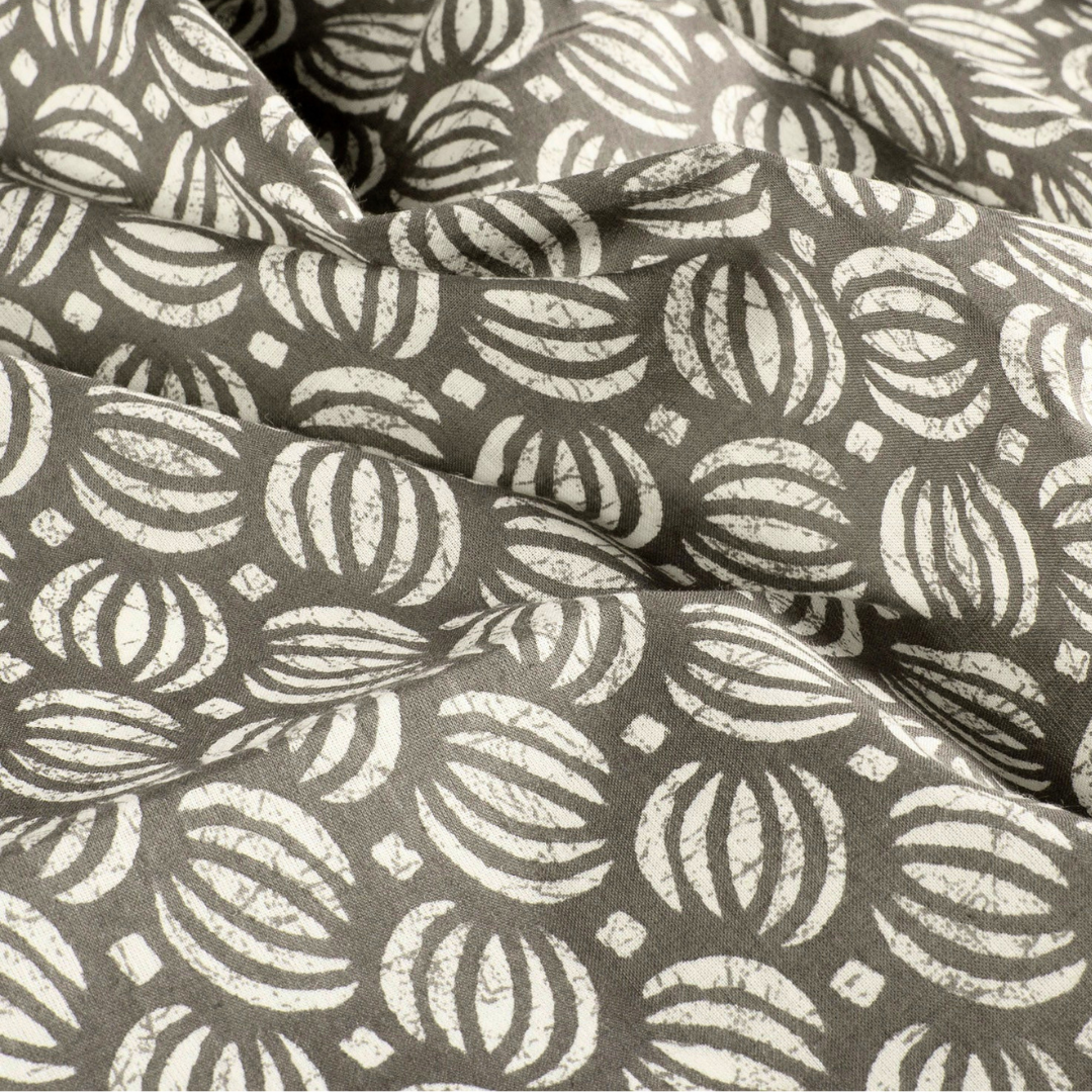 Voile de coton indien - Abstrait Gris