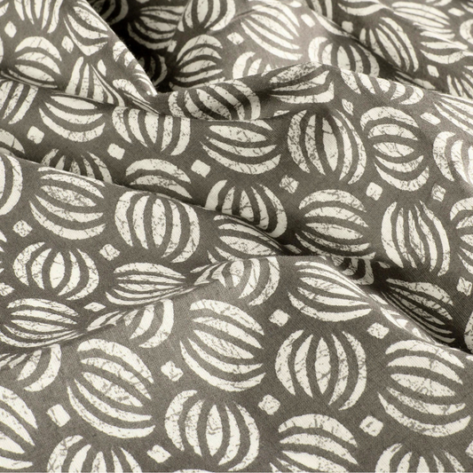 Voile de coton indien - Abstrait Gris