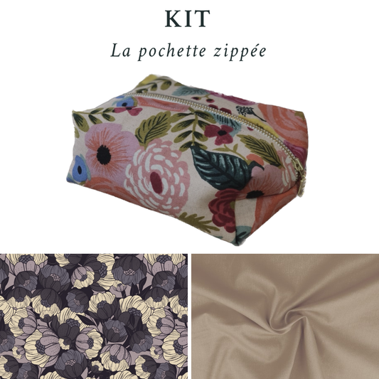 LA POCHETTE ZIPPEE - Le kit couture (FR, NL & EN) - Wild Flora