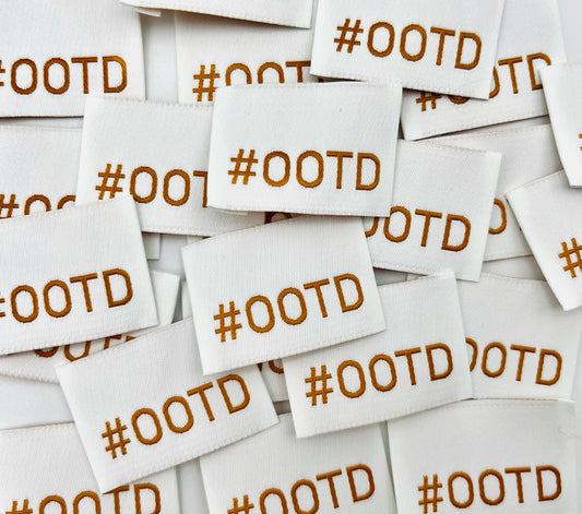 Étiquette Tissée à Coudre  "#OOTD"