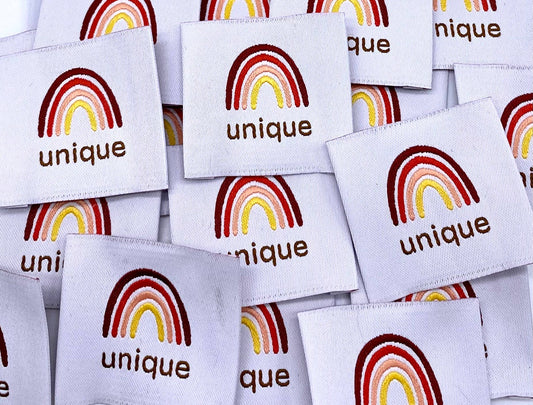 Étiquette à coudre : UNIQUE Rouge