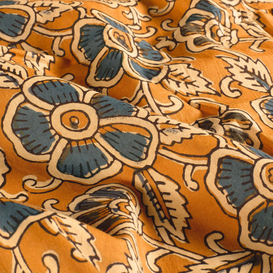 Voile de coton indien - Abstrait Ocre
