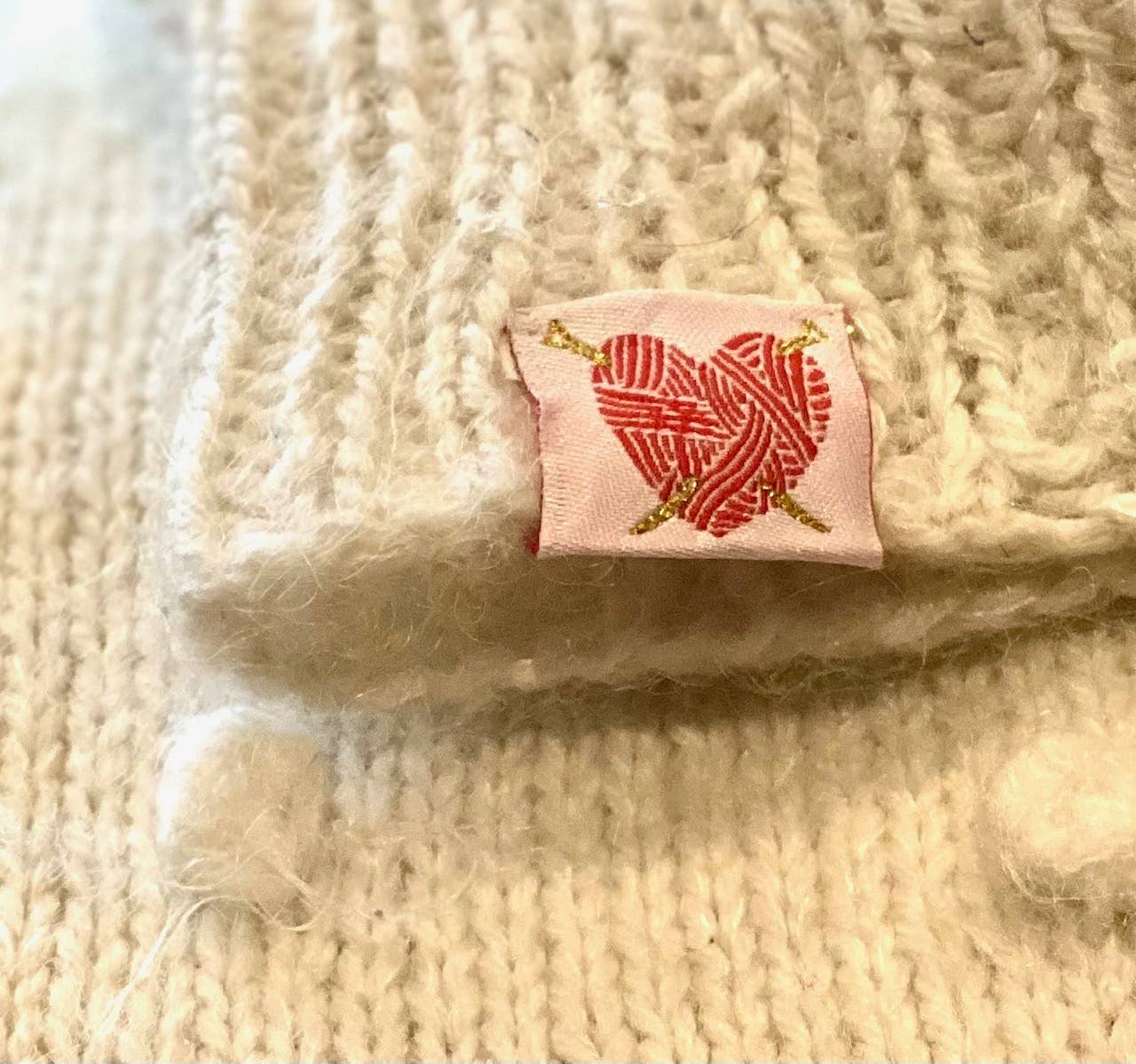 Étiquette Tissée à Coudre Pliée :"Wool ADDICT"