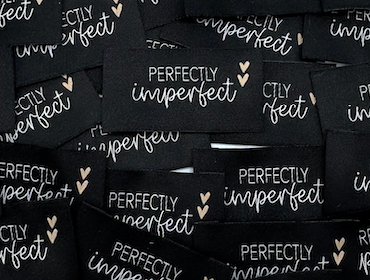 Etiquette Tissée à coudre : Perfectly imperfect - NOIR