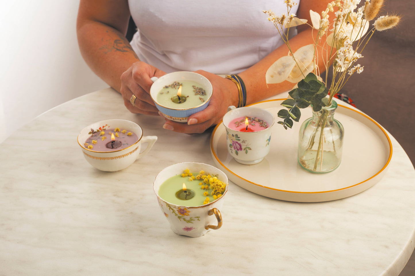 KIT BOUGIES FLEURIES ET COLOREES