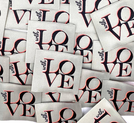 Étiquette à coudre : With LOVE Fluo