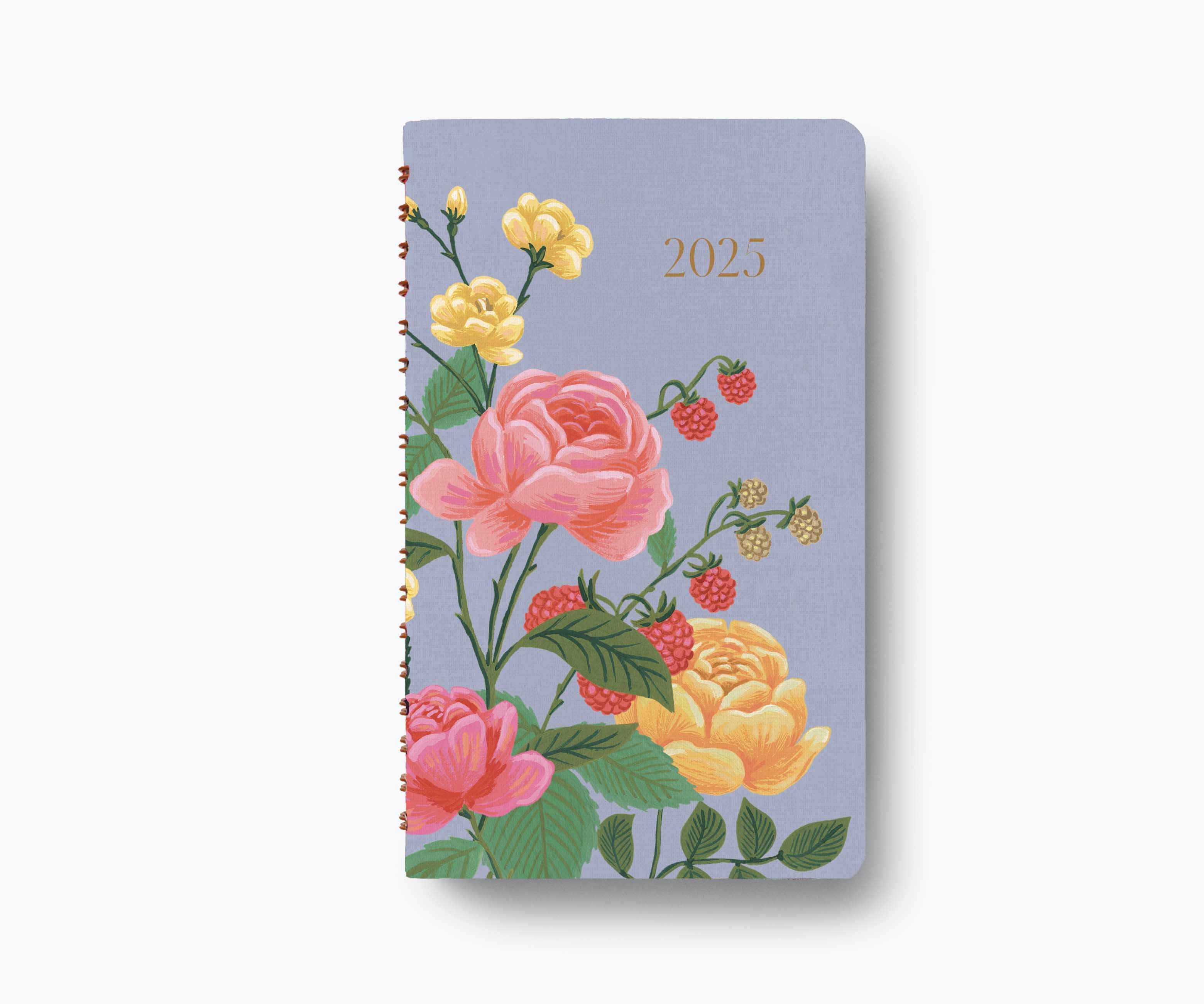 Agenda de poche à spirales de 12 mois 2025 - Roses
