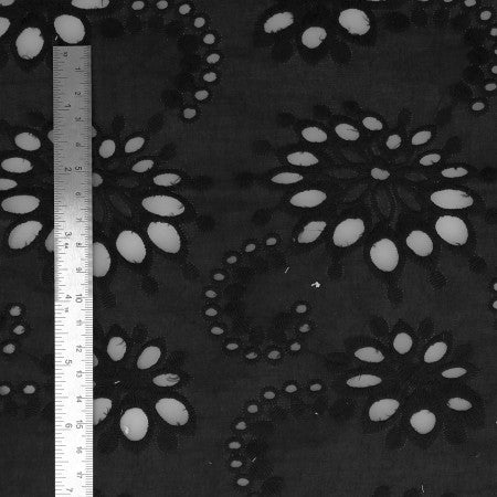 Broderie anglaise coton - Noir