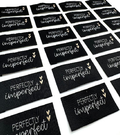 Etiquette Tissée à coudre : Perfectly imperfect - NOIR
