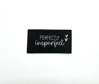 Etiquette Tissée à coudre : Perfectly imperfect - NOIR