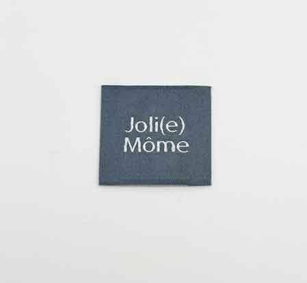 Etiquette Tissée à coudre : Joli(e) Môme - GRIS BLEU
