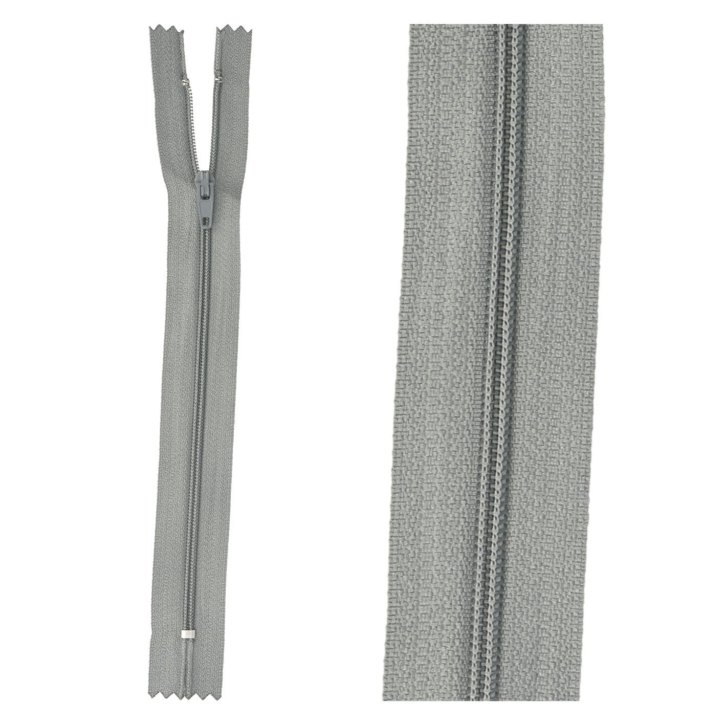 Thin polyester zipper - 30 cm