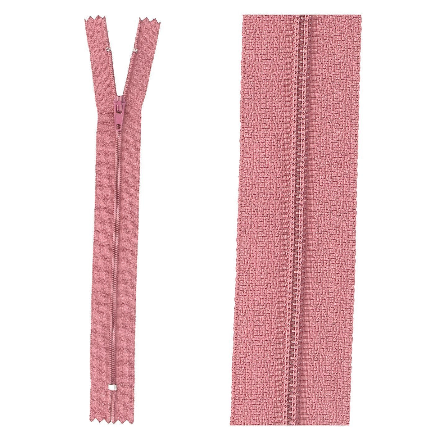 Thin polyester zipper - 45 cm