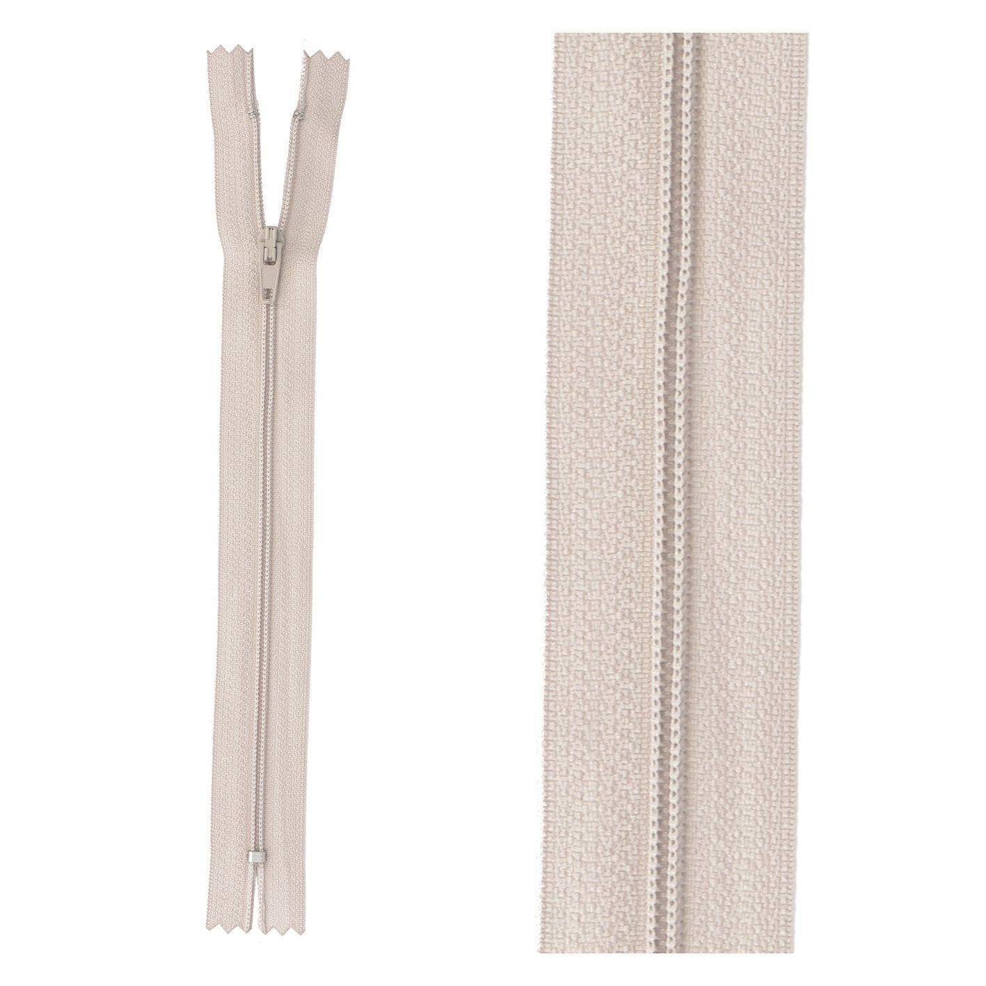 Thin polyester zipper - 30 cm