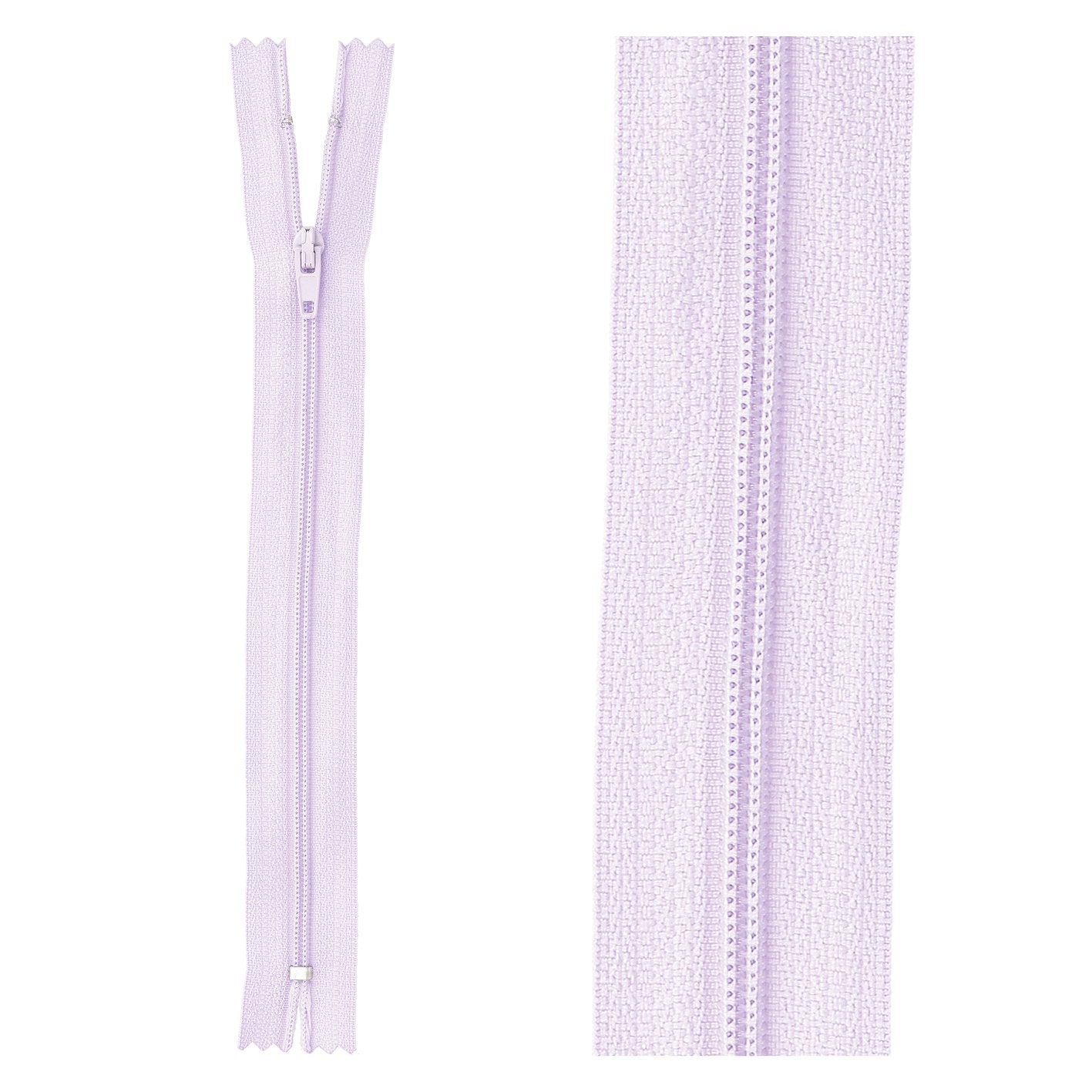 Thin polyester zipper - 40 cm