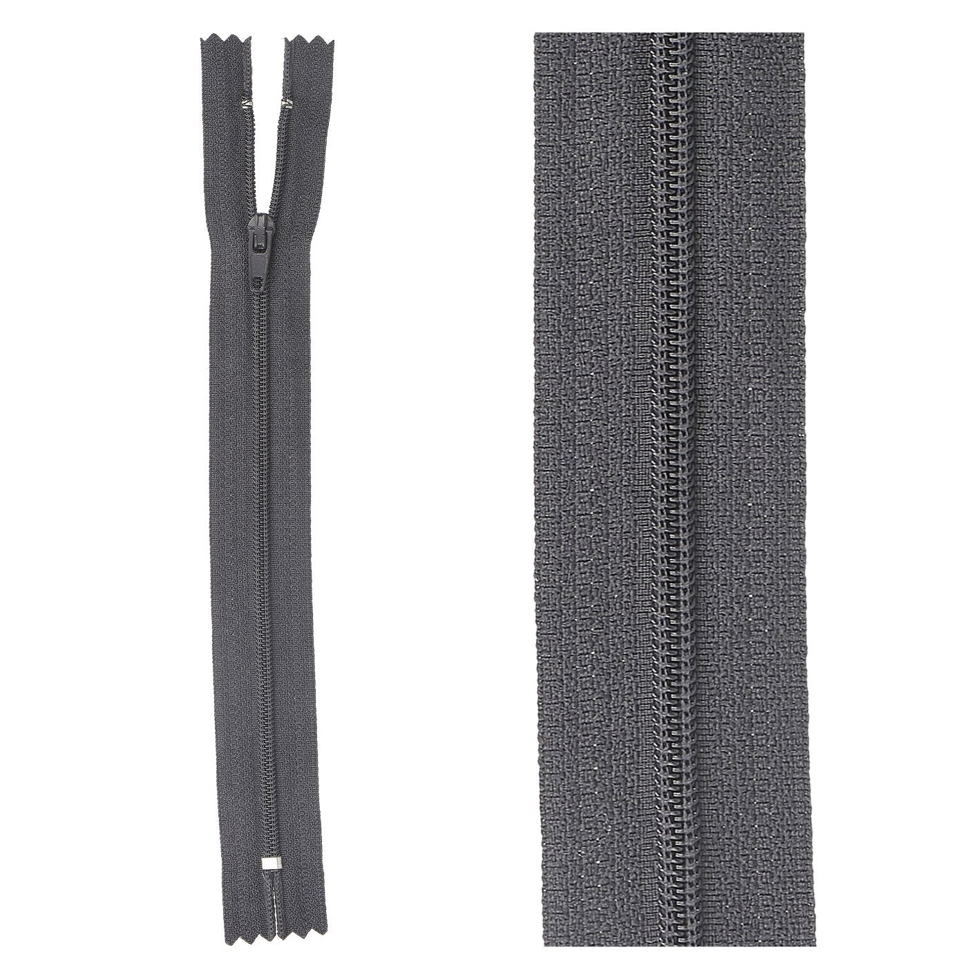 Thin polyester zipper - 40 cm