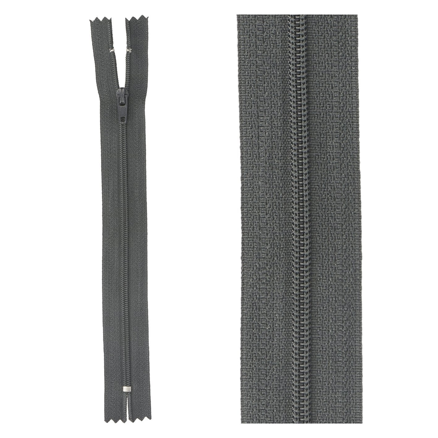 Thin polyester zipper - 20 cm