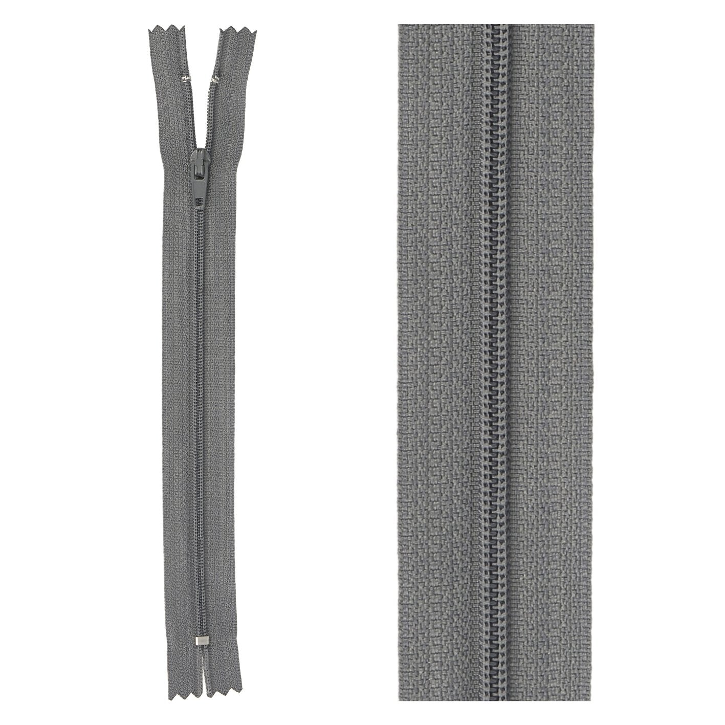 Thin polyester zipper - 20 cm