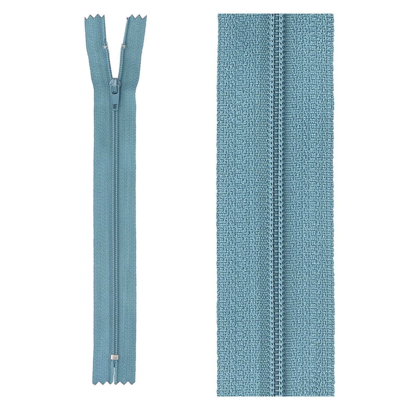 Thin polyester zipper - 45 cm