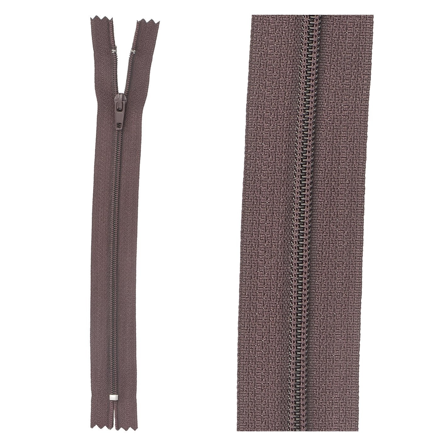 Thin polyester zipper - 25 cm