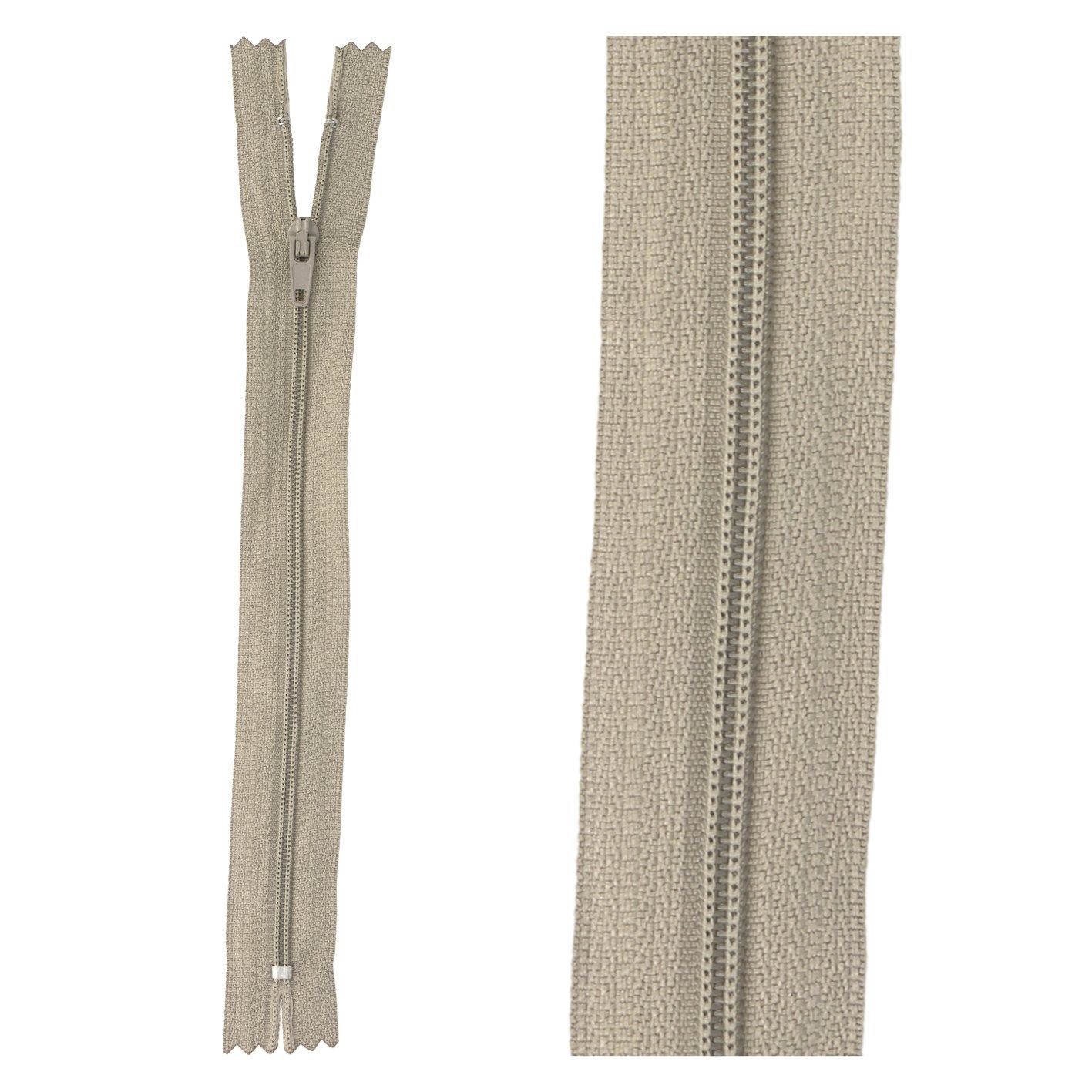 Thin polyester zipper - 20 cm