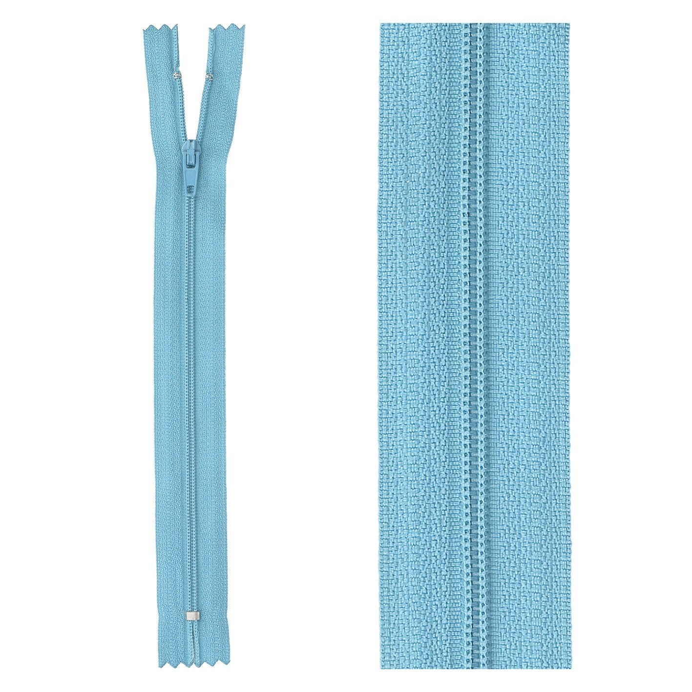 Thin polyester zipper - 50 cm