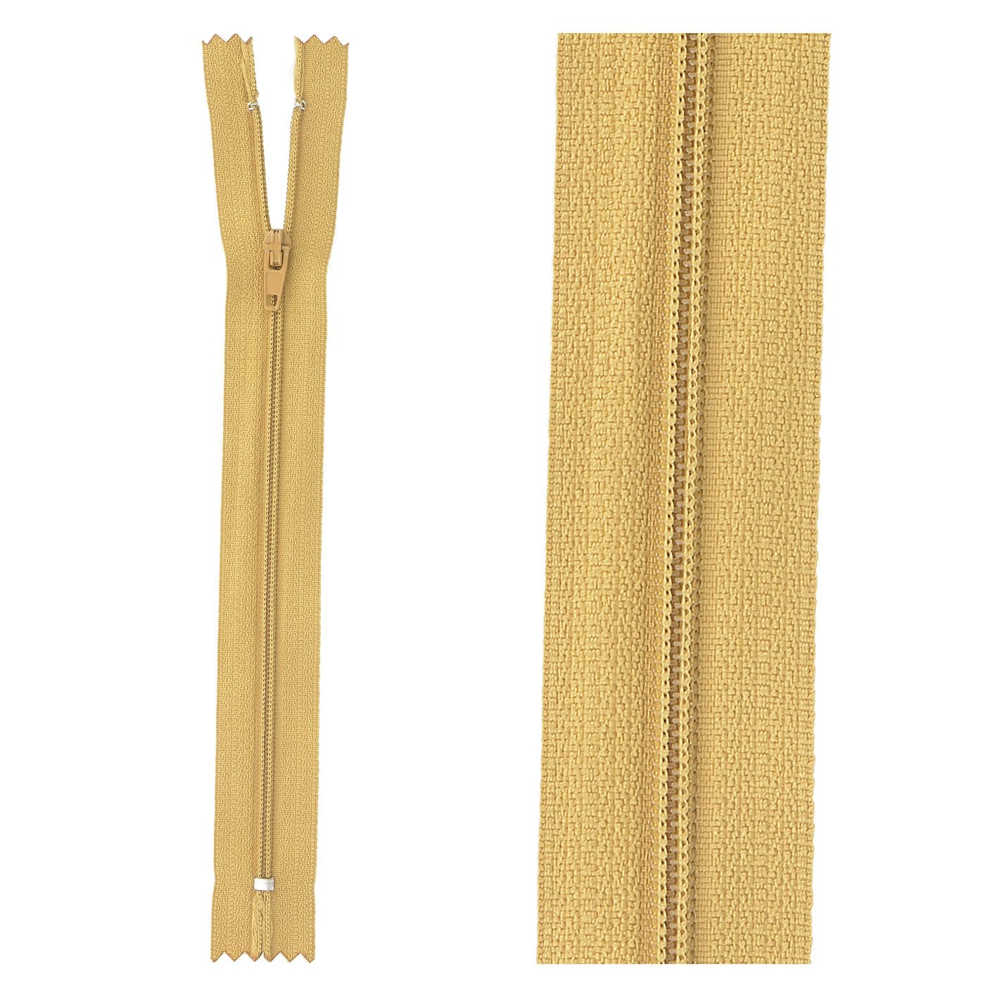 Thin polyester zipper - 35 cm