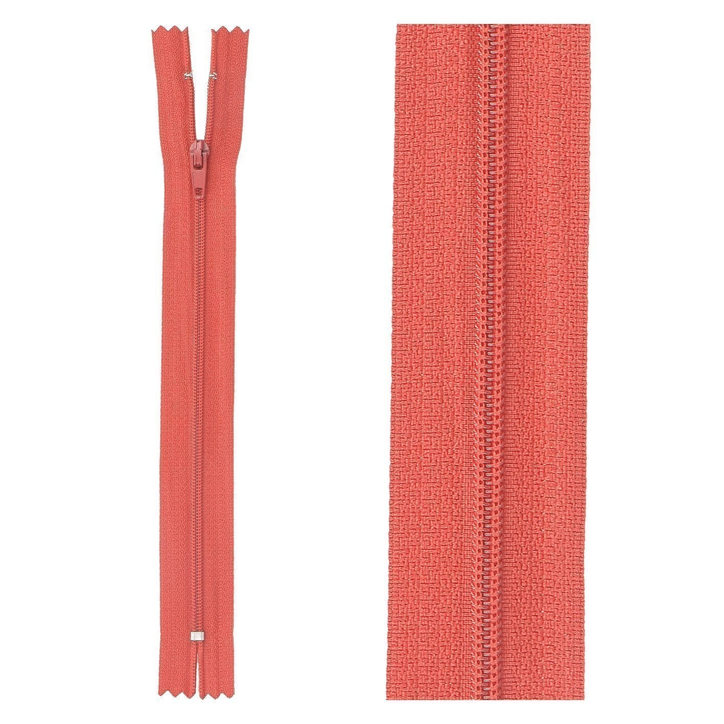 Thin polyester zipper - 30 cm