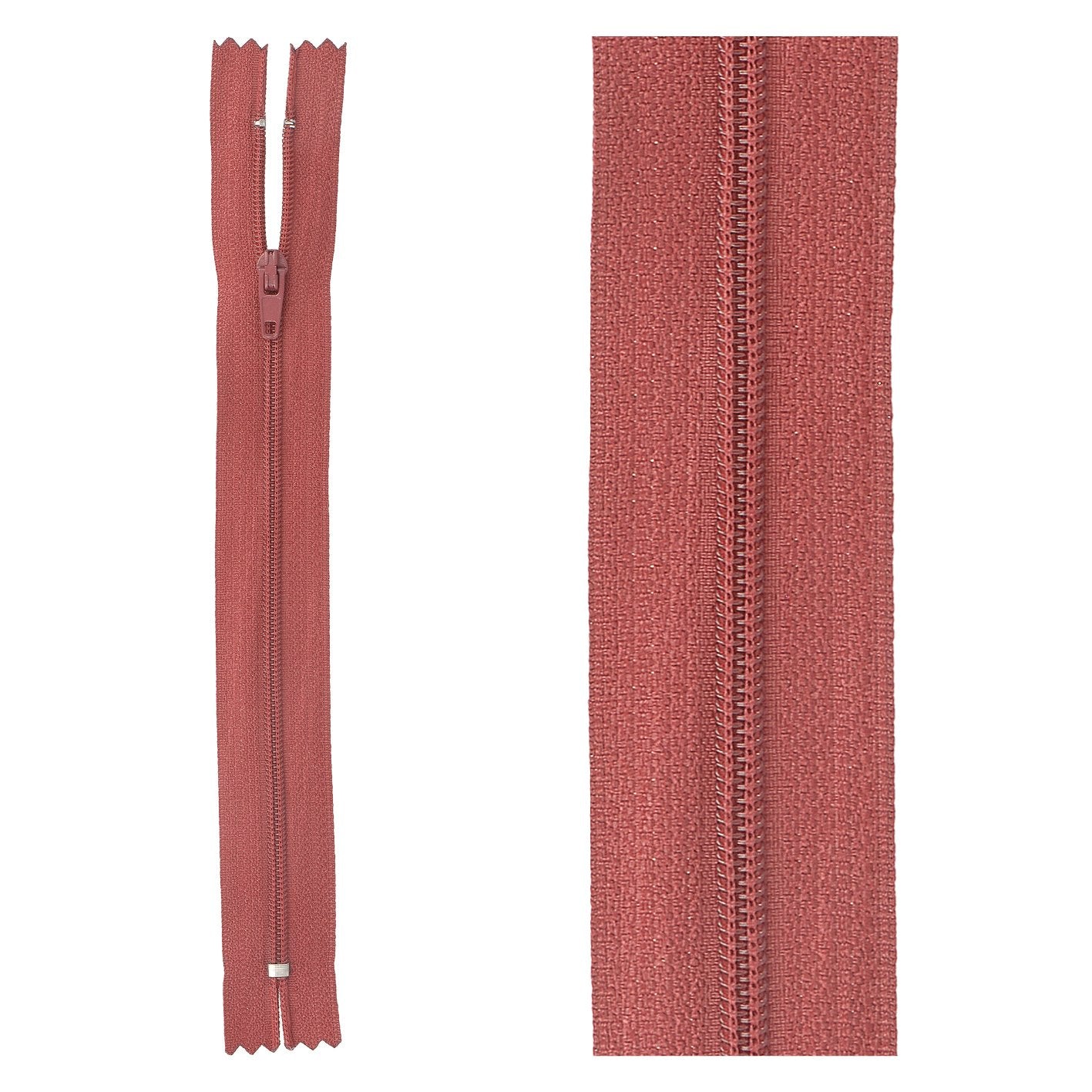 Thin polyester zipper - 30 cm