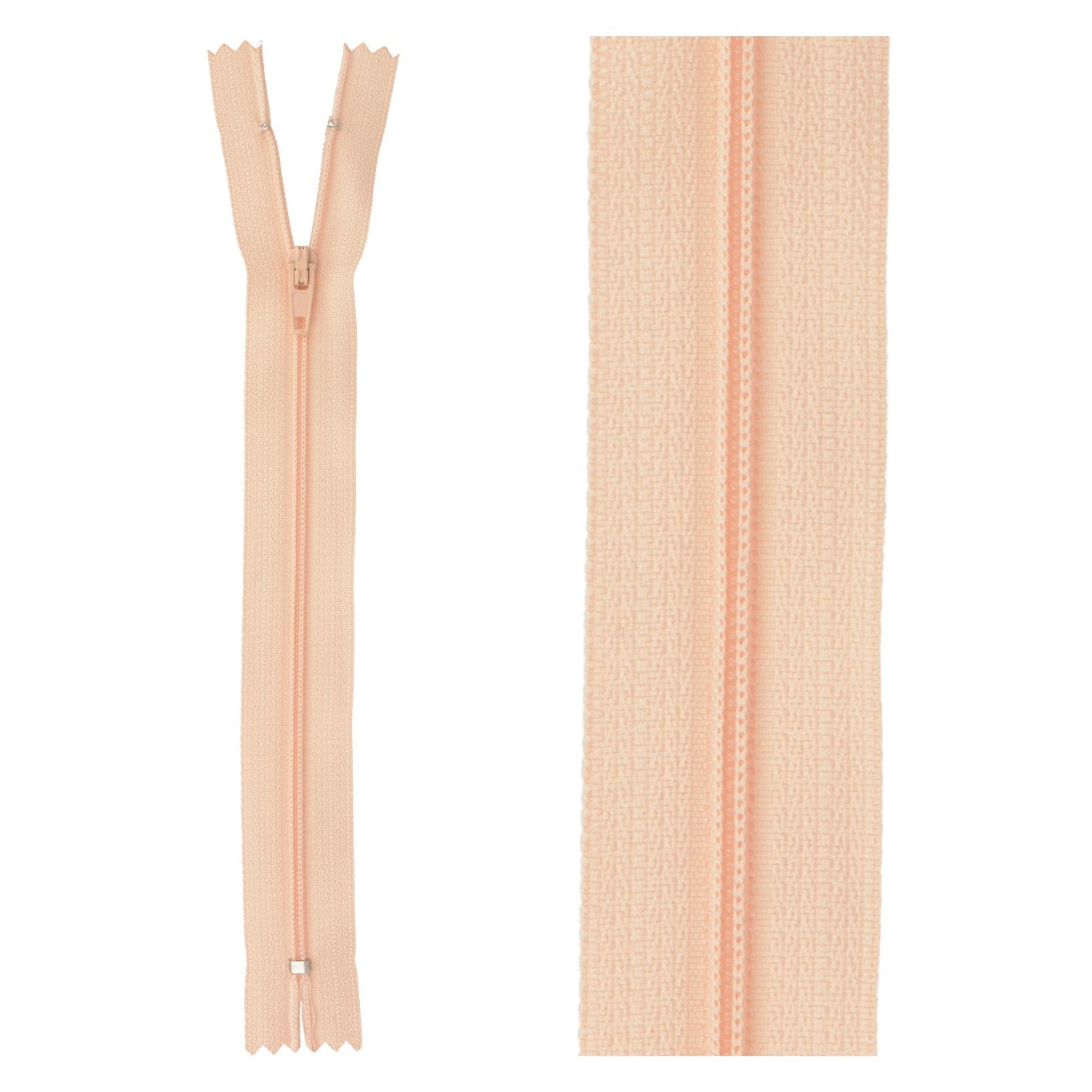 Thin polyester zipper - 50 cm