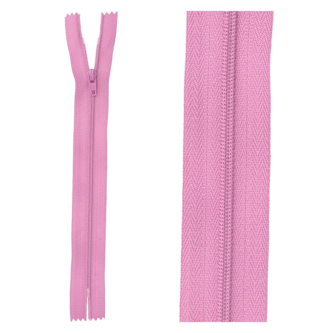 Thin polyester zipper - 35 cm