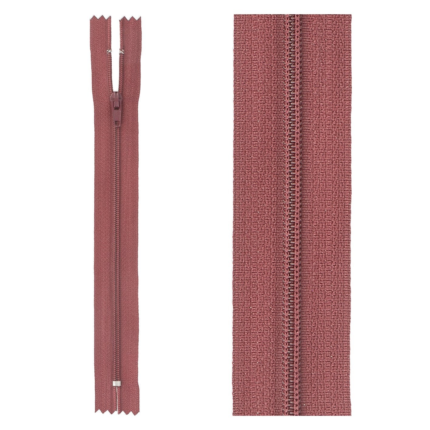 Thin polyester zipper - 20 cm