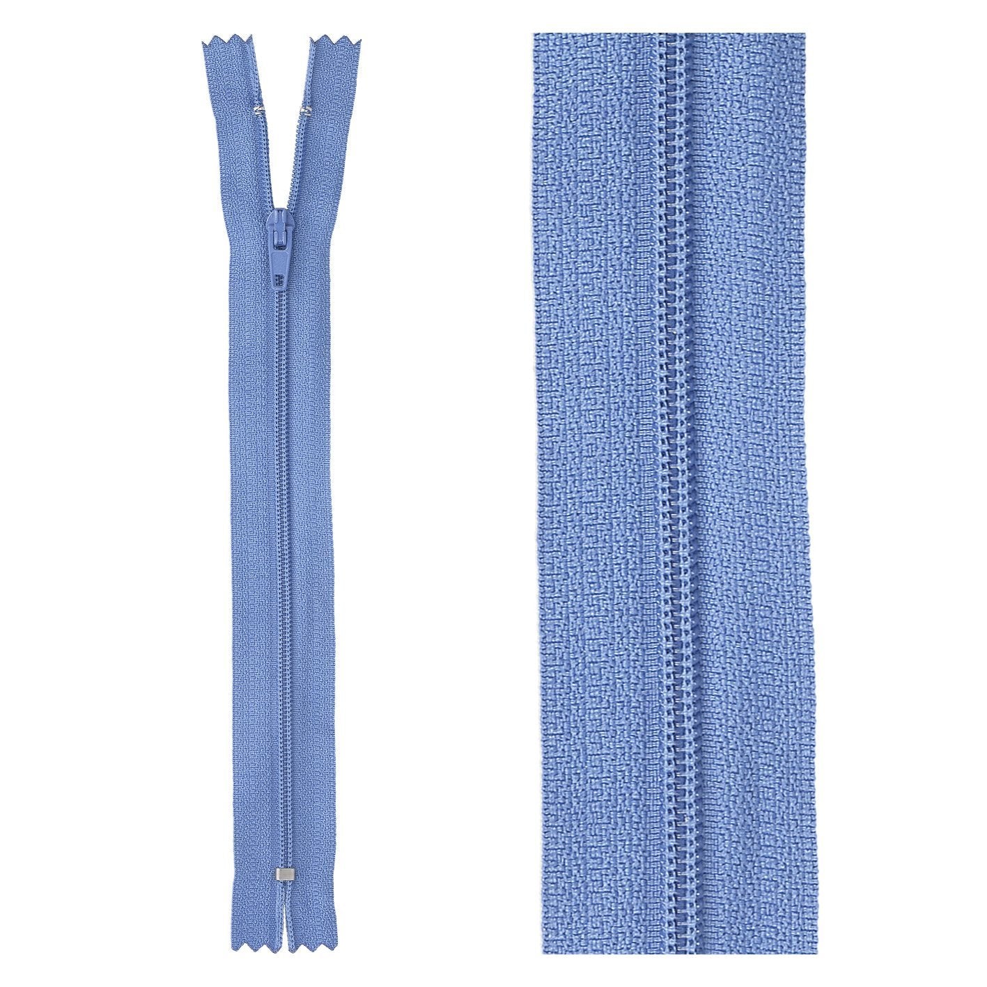 Thin polyester zipper - 50 cm