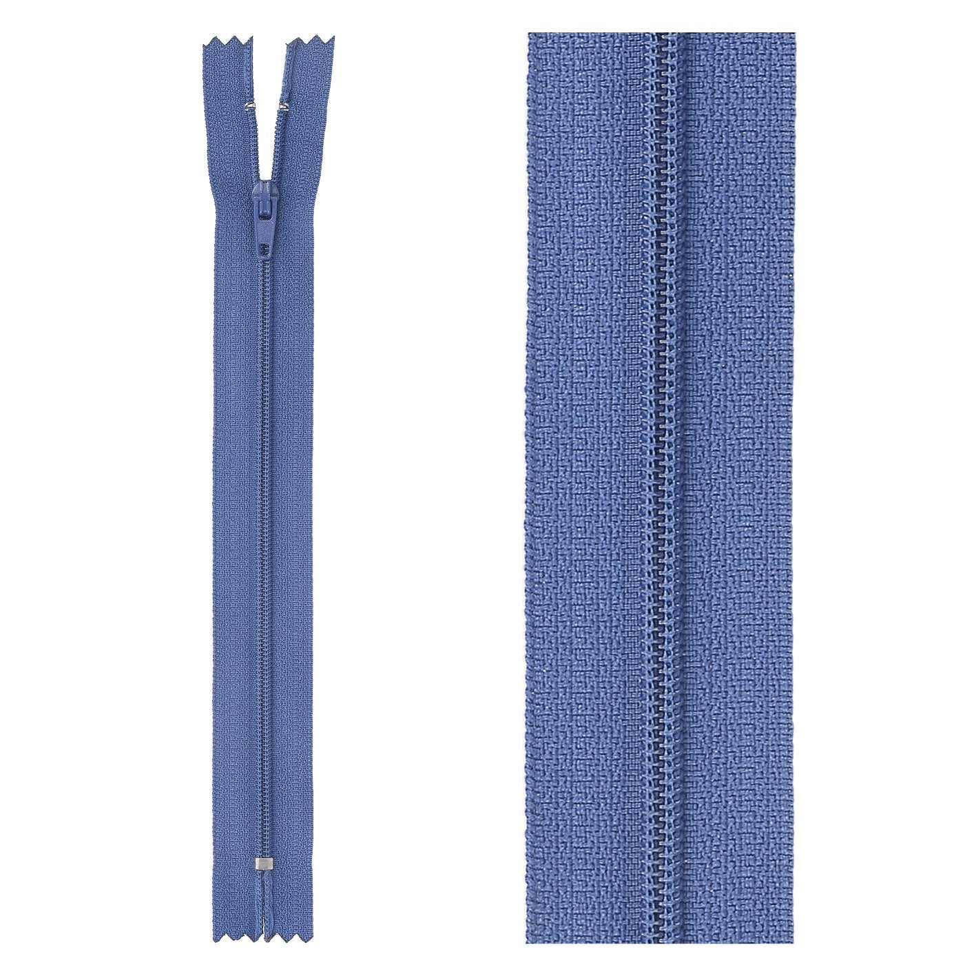 Thin polyester zipper - 45 cm