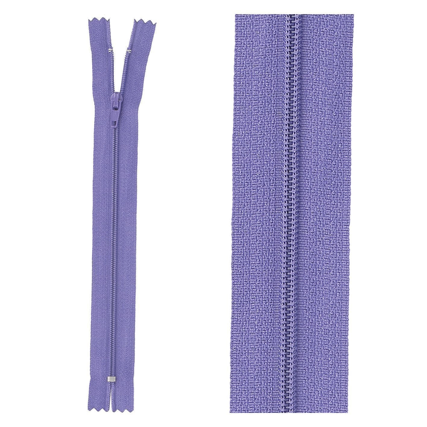 Thin polyester zipper - 25 cm